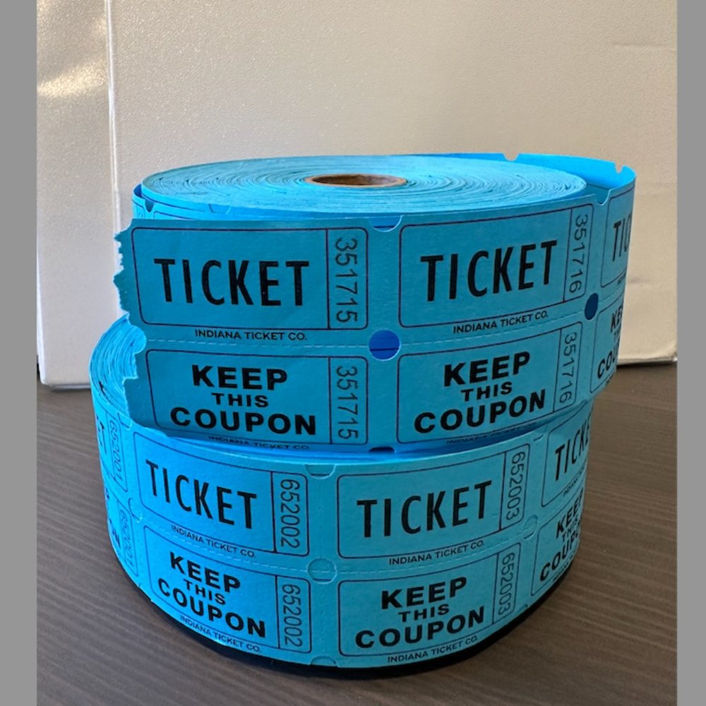 2 rolls of raffle tickets